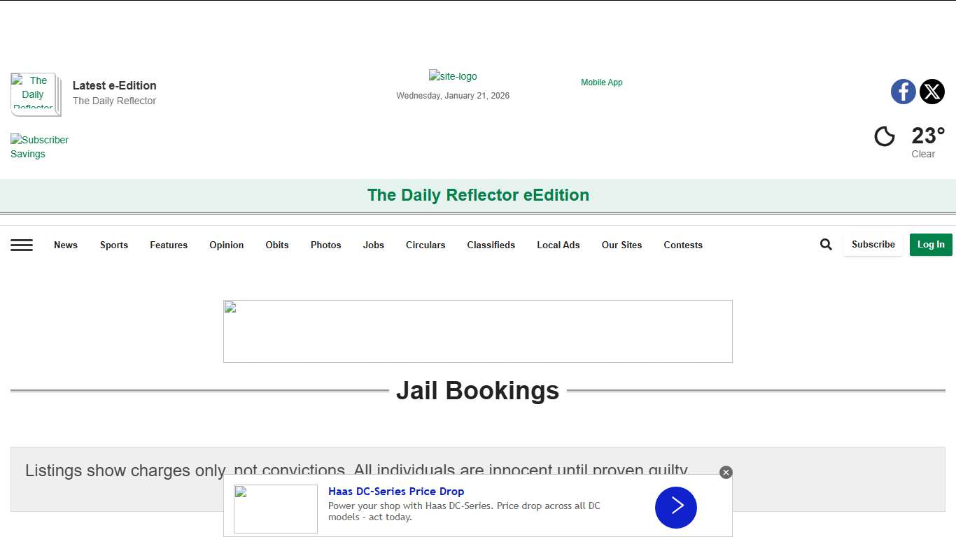 Jail Bookings | reflector.com